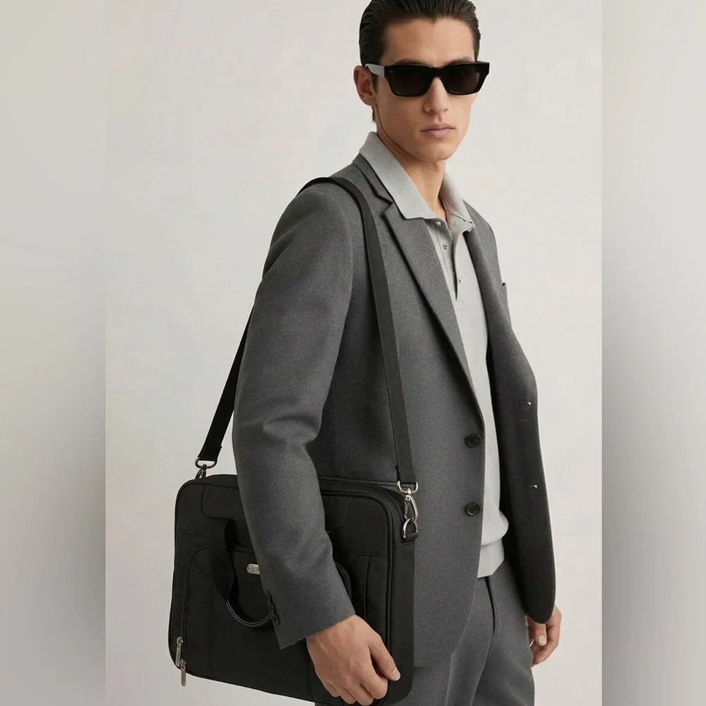 Targus Corporate Traveler Black Professional Laptop Briefcase Shoulder Strap EUC